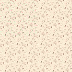 Galerie Wallcoverings Product Code G67852 - Miniatures 2 Wallpaper Collection - Red Cream Pink Colours - Small Floral Butterfly Dragonfly Design