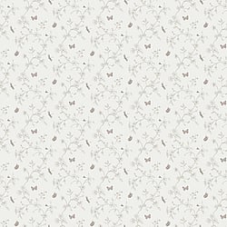 Galerie Wallcoverings Product Code G67853 - Miniatures 3 Wallpaper Collection - White Pink Grey Colours - Small Floral Butterfly Dragonfly Design