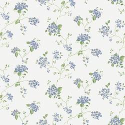 Galerie Wallcoverings Product Code G67864 - Miniatures 3 Wallpaper Collection - Blue Green White Colours - Small Floral Trail Design