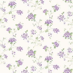 Galerie Wallcoverings Product Code G67867 - Miniatures 2 Wallpaper Collection - Purple Green White Colours - Hydrangea Trail Design
