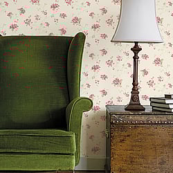 Galerie Wallcoverings Product Code G67868 - Miniatures 2 Wallpaper Collection - Pink Cream Green Colours - Hydrangea Trail Design