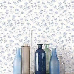 Galerie Wallcoverings Product Code G67871 - Miniatures 3 Wallpaper Collection - Blue White Colours - Cow Parsley Design