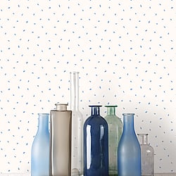 Galerie Wallcoverings Product Code G67878 - Miniatures 2 Wallpaper Collection - Blue White Colours - Small Leaf Toss Design