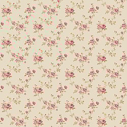 Galerie Wallcoverings Product Code G67893 - Miniatures 3 Wallpaper Collection - Red Cream Green Colours - Medium Rose Trail Design