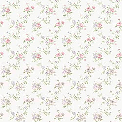 Galerie Wallcoverings Product Code G67896 - Miniatures 3 Wallpaper Collection - Pink White Green Purple Colours - Medium Rose Trail Design