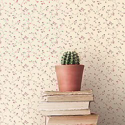Galerie Wallcoverings Product Code G67925 - Miniatures 2 Wallpaper Collection - Red Cream Colours - Small Floral Trail Design