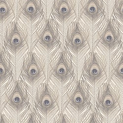 Galerie Wallcoverings Product Code G67979 - Organic Textures Wallpaper Collection - Beige Colours - Peacock Feather Design