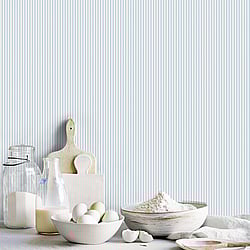Galerie Wallcoverings Product Code G68740 - Miniatures 3 Wallpaper Collection - Light Blue Colours - Ticking Stripe Design