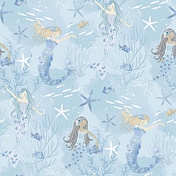 Galerie Wallcoverings Product Code G78388 - Tiny Tots 2 Wallpaper Collection - Blues Purple Glitter Colours - Mermaids Design