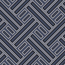 Galerie Wallcoverings Product Code GX37602 - Geometrix Wallpaper Collection - Navy Black Silver Colours - Geo Rectangular Design