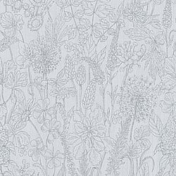 Galerie Wallcoverings Product Code HO20049 - Home Wallpaper Collection - Pale Grey Colours - Floral Motif Design