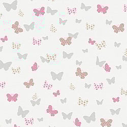 Galerie Wallcoverings Product Code HO20058 - Home Wallpaper Collection - Grey Pink White Colours - Butterfly Motif Design
