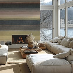Galerie Wallcoverings Product Code HZ62082M - Horizon Wallpaper Collection - Brown Grey Green Colours - Muted Strips Design
