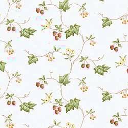 Galerie Wallcoverings Product Code KK26752 - Kitchen Style 3 Wallpaper Collection - Red Green Yellow Orange White Colours - Strawberry and Ivy Trail Design