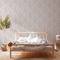 Galerie Wallcoverings Product Code MC61008 - Maison Charme Wallpaper Collection - Green, Pink, White, Blue Colours - Step into a world of quintessential French chicness with this mesmerizing print. Immerse yourself in its exquisite details, where blossoms, wispy leaves and graceful birds intertwine, evoking the essence of spring. This elegant print breathes life into every room it graces, infusing your space with warmth, charm, and a touch of timeless beauty. Let this gorgeous floral and bird motif transport you to a realm of captivating allure and enchantment. Design