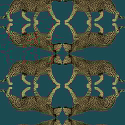 Galerie Wallcoverings Product Code NHW1034 - Enchanted Wallpaper Collection - Teal Gold Colours - Sabor Teal Design