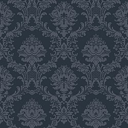 Galerie Wallcoverings Product Code SB37912 - Simply Silks 4 Wallpaper Collection - Navy Colours - Classic Damask Design