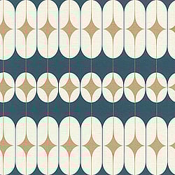 Galerie Wallcoverings Product Code SK21117 - Skandinavia 2 Wallpaper Collection - Blue Gold Cream Colours - Blue Gold Deco Design