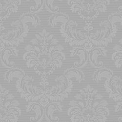 Galerie Wallcoverings Product Code SK34746 - Simply Silks 4 Wallpaper Collection - Metallic Silver Colours - Feathered Damask Design