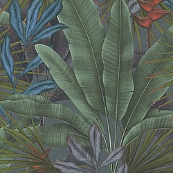 Galerie Wallcoverings Product Code WH30113 - Welcome Home Wallpaper Collection - Purple Lilac Colours - Tropical Leaves Design