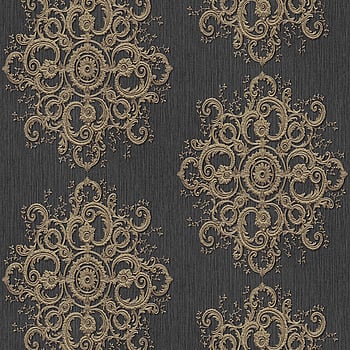 Galerie Wallcoverings Product Code 10154-15 - ELLE Decoration Wallpaper Collection - Dark Grey Gold Colours -  