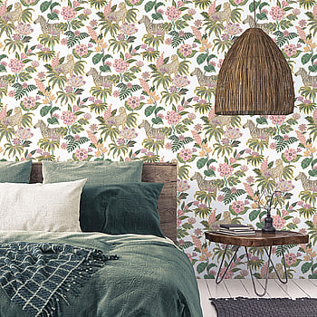 Galerie Wallcoverings Product Code 18522 - Into The Wild Wallpaper Collection - Green Pink Colours -  