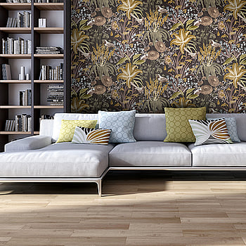 Galerie Wallcoverings Product Code 26729 - Tropical Wallpaper Collection - Walnut Colours -  