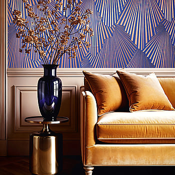 Galerie Wallcoverings Product Code 35851 - Fashion Icon Wallpaper Collection - Blue Copper Colours -  