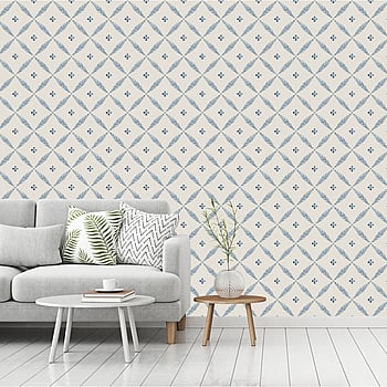 Galerie Wallcoverings Product Code 51023 - Blomstermala Wallpaper Collection - Blue White Colours -  