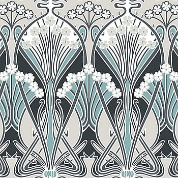 Galerie Wallcoverings Product Code ET12404 - Arts and Crafts Wallpaper Collection - Black Blue Grey Colours -  