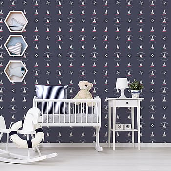 Galerie Wallcoverings Product Code G23036 - Deauville 2 Wallpaper Collection - Navy Blue Red White Colours -  