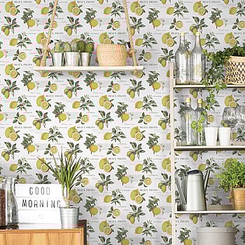 Galerie Wallcoverings Product Code G45409 - Just Kitchens Wallpaper Collection - Yellow Green White Colours -  