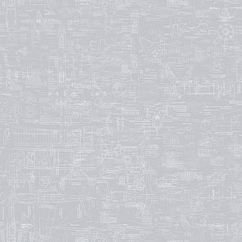 Galerie Wallcoverings Product Code G56209 - Steampunk Wallpaper Collection - Silver Grey Colours -  
