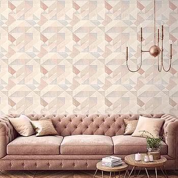 Galerie Wallcoverings Product Code GX37656 - Geometrix Wallpaper Collection - Blush Rose Beige Colours -  